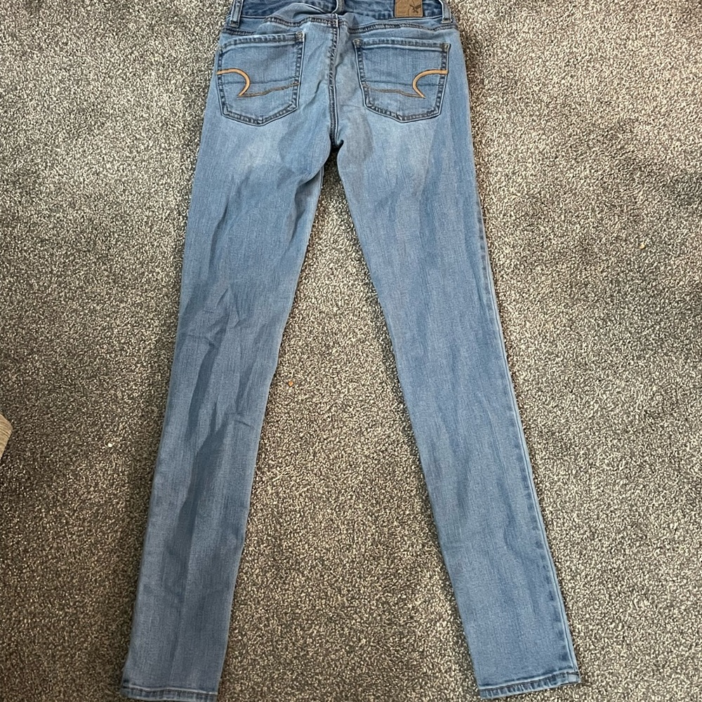 American Eagle medium wash jeggings 0 long